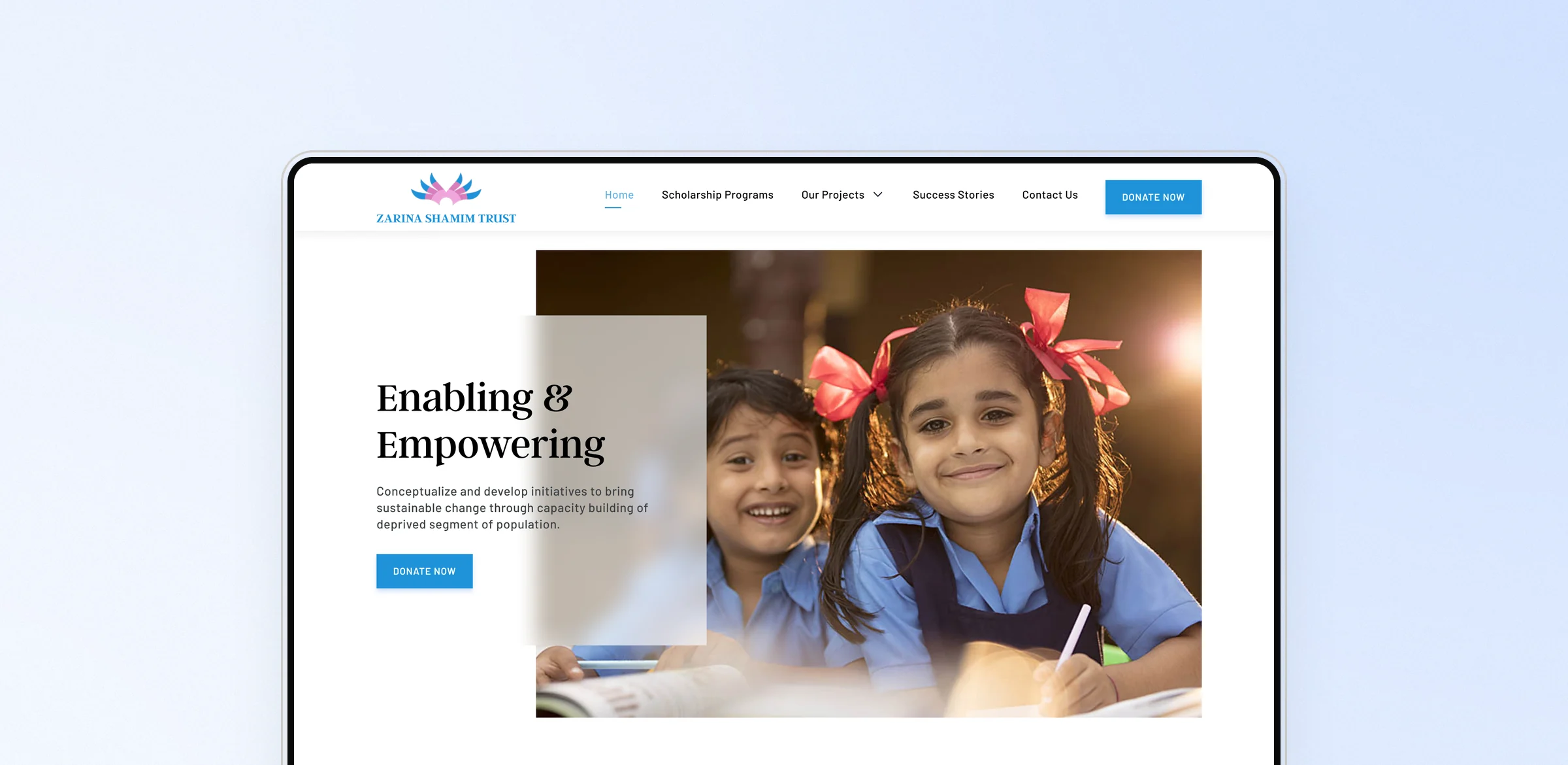 Zarina Shamim Trust interface